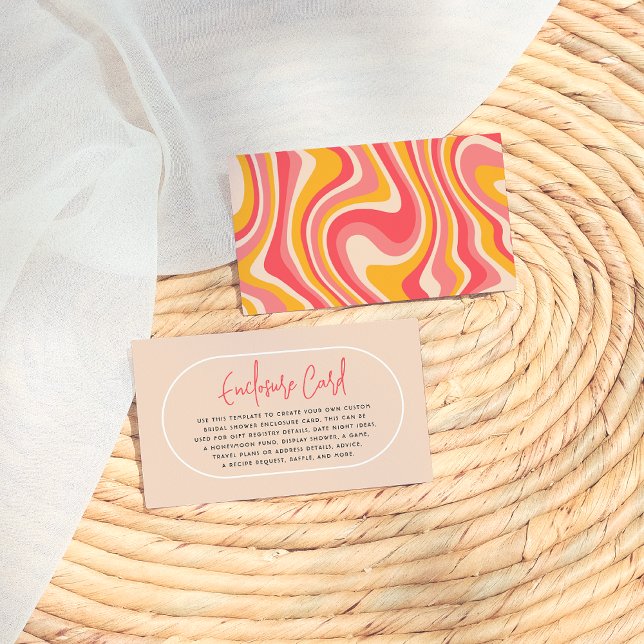 Carte D'accompagnement Editable Retro Super Hippie Fête des mariées moder (Créateur téléchargé)