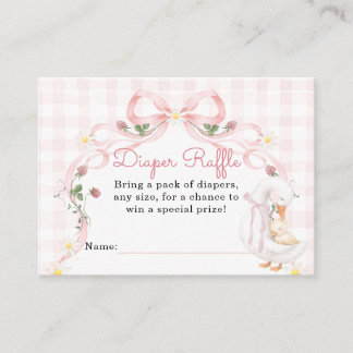 Carte D'accompagnement Editable Silly Goose Baby Shower Pink Bow