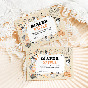 Carte D'accompagnement Éffrayant Halloween Little Boo Ghost Diaper Raffle