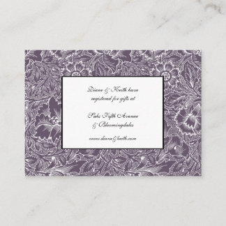 Carte D'accompagnement Eggplant Lilac RSVP & Cadeau Registre 100 pack ens