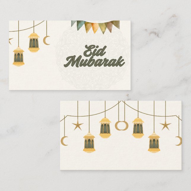 Carte D'accompagnement Eid Mubarak Cards (Devant / Derrière)
