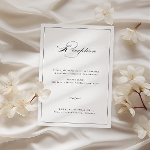 Carte D'accompagnement Élégance Classique Script Noir Mariage Réception