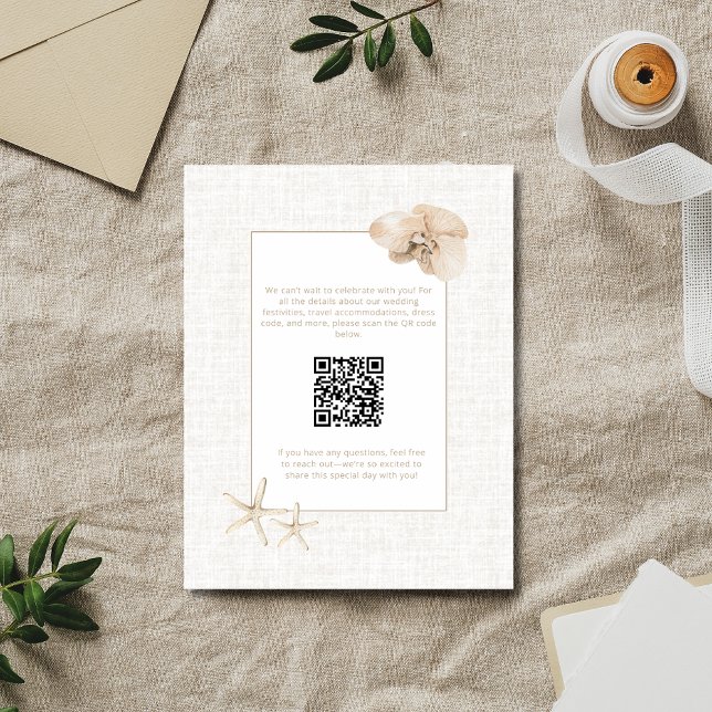 Carte D'accompagnement Élégance Côtière Mariage au Bord de Mer (Coastal Elegance Seaside Wedding Enclosure Card)
