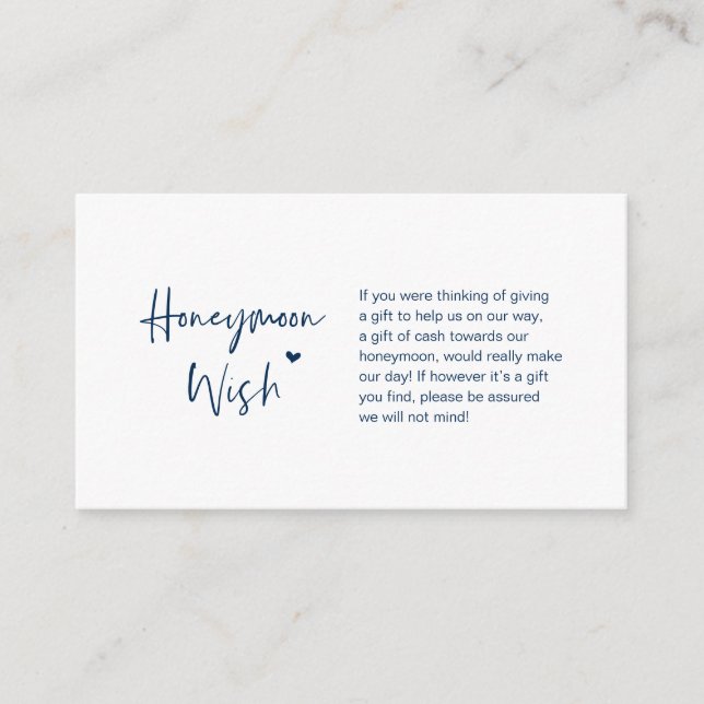 Carte D'accompagnement Elégance décontractée minimale, Bleu de marine, Ch (Devant)