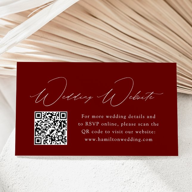 Carte D'accompagnement Élégance Moderne Code QR du site web de mariage bo (Créateur téléchargé)