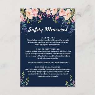 Carte D'accompagnement Élégance moderne Mesures de sécurité florale rose