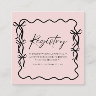 Carte D'accompagnement Élégance Noir Nœud Mariage Bébé Shower
