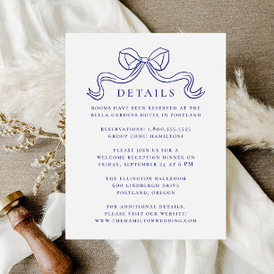 Carte D'accompagnement Élégance Vintage Détails de mariage au ruban antiq