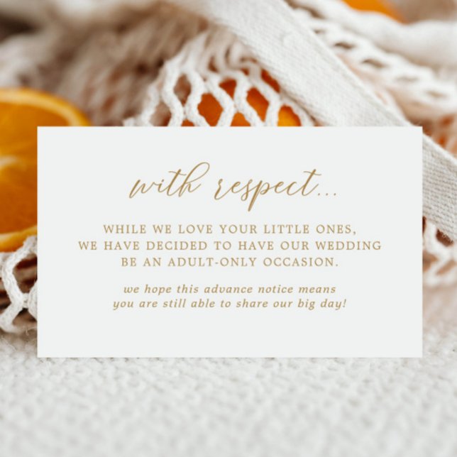 Carte D'accompagnement Élégant Adulte Or Mariage uniquement (Créateur téléchargé)