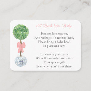 Carte D'accompagnement Élégant Apporter Un Livre Poem Girl Baby shower