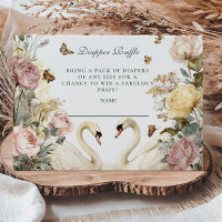 Élégant Aquarelle Swans Diapper Raffle