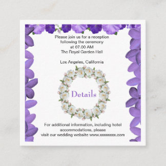 Carte D'accompagnement Elegant Arch Floral Wedding Details Card | Acrylic