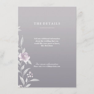 Carte D'accompagnement Élégant argent floral Chinoiserie détails Mariages