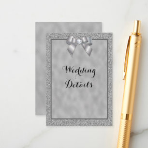 Carte D'accompagnement Elegant Argent & Parties scintillant élégant Détai