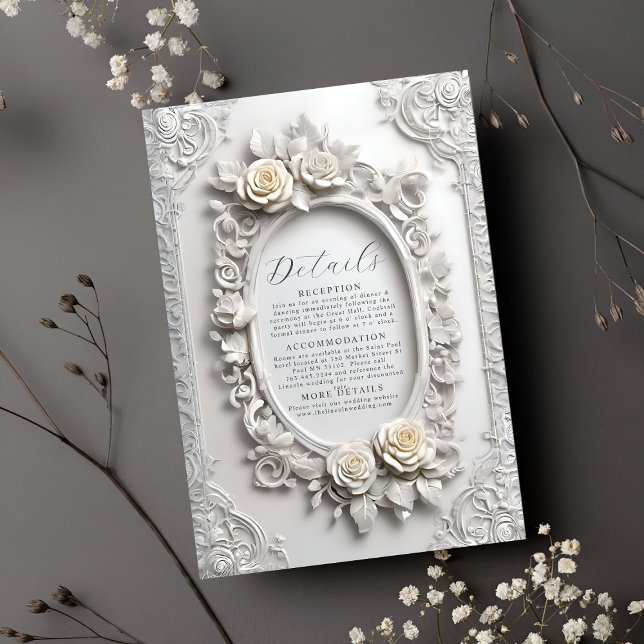 Carte D'accompagnement Elégant Art Nouveau Rose Détails du cadre (Créateur téléchargé)