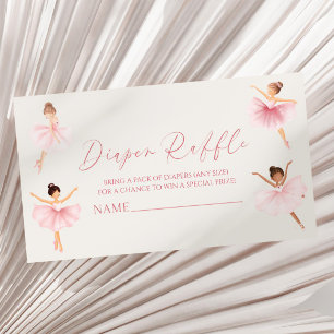 Carte D'accompagnement Élégant Baby shower Ballerina Rose Déchets Raffle