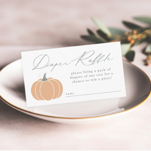 Carte D'accompagnement Élégant Baby shower Citrouille orange, baril de