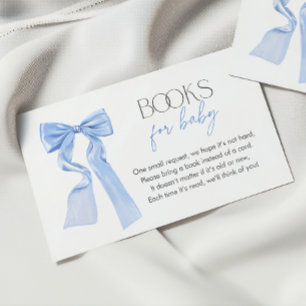 Carte D'accompagnement Elégant Baby shower de boue bleue Livres pour bébé