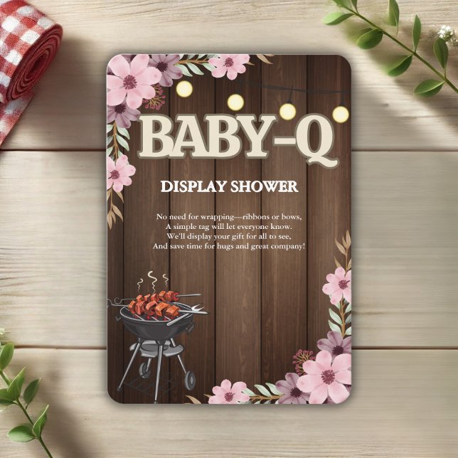 Carte D'accompagnement Élégant Baby shower de grillades florales rustique (Créateur téléchargé)
