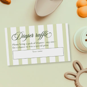 Carte D'accompagnement Élégant Baby shower et rayures de  Déchets Raffle