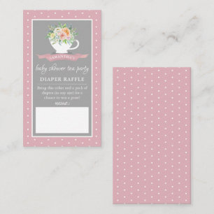 Carte D'accompagnement Elégant Baby shower Floral Teacup Tea Party