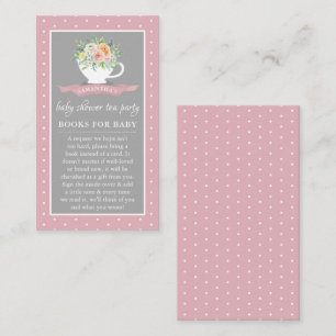Carte D'accompagnement Elégant Baby shower Floral Teacup Tea Party Livre