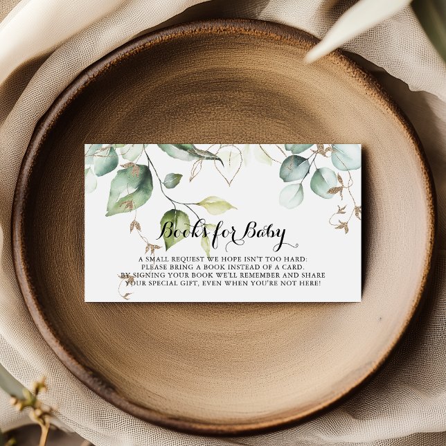 Carte D'accompagnement Elégant Baby shower Gold Green Demande de réservat (Créateur téléchargé)