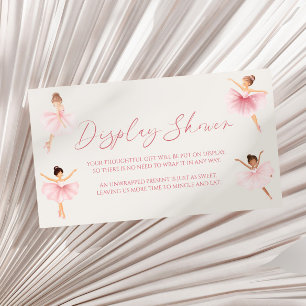 Carte D'accompagnement Élégant Baby shower rose Ballerina Écran douche