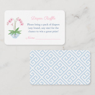 Carte D'accompagnement Élégant Baby shower Rose Et Bleu Raffle De Brouill