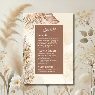 Carte D'accompagnement Elégant beige & marron Boho Mariage neutre