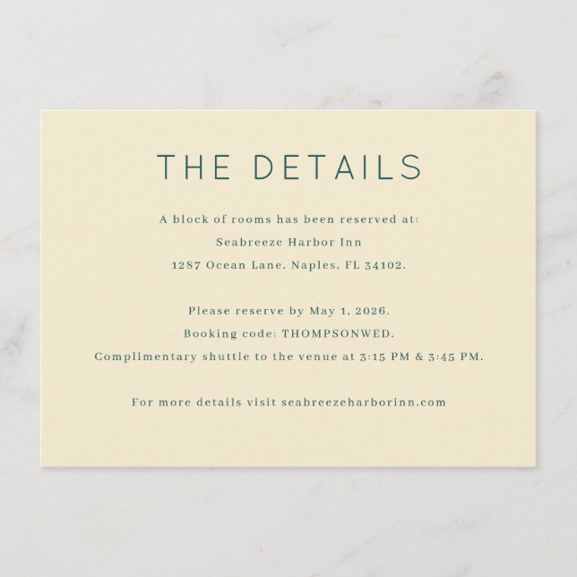 Carte D'accompagnement Elegant Beige Minimalist Details (Devant)