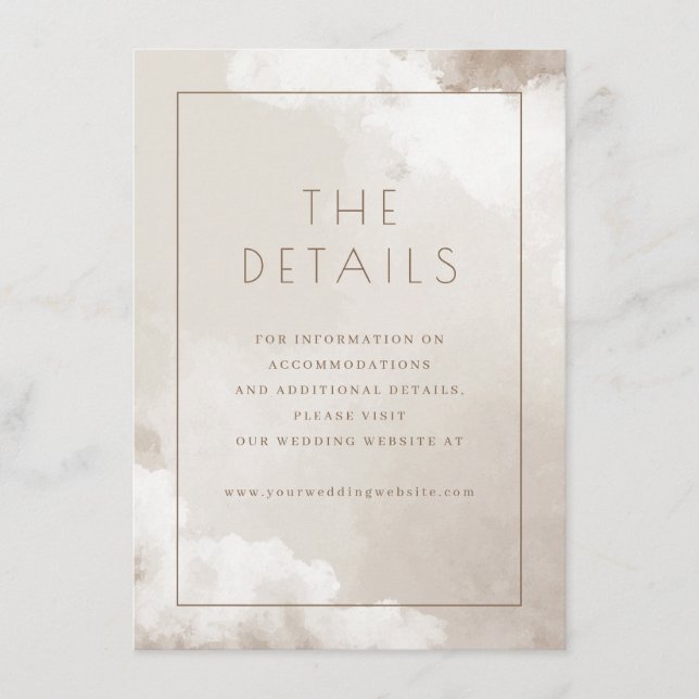 Carte D'accompagnement Elegant Beige Watercolor Clouds (Devant)