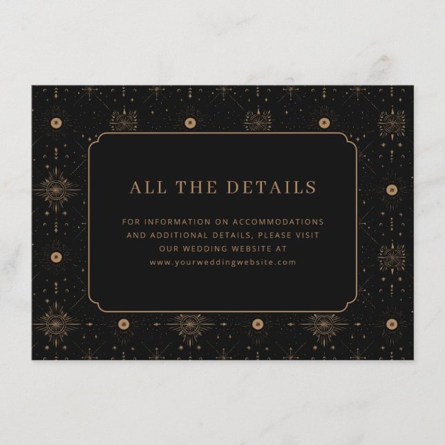 Carte D'accompagnement Elegant Black Celestial Motions (Devant)