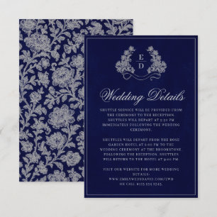 Carte D'accompagnement Élégant Blason Monogramme Mariage Nuit Héritage