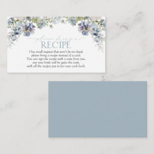 Carte D'accompagnement Elégant bleu bleu floral S'Il Vous Plaît Apporter
