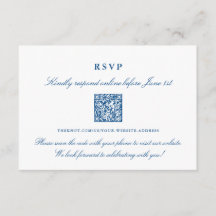 Elégant bleu marine en ligne RSVP QR Code