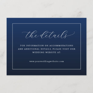 Carte D'accompagnement Élégant Bleu Marine Minimaliste
