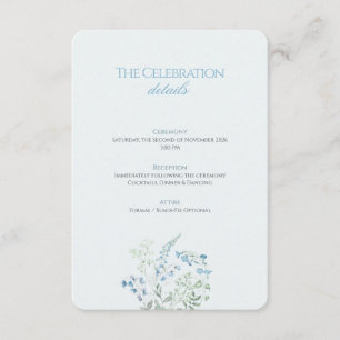 Carte D'accompagnement Élégant Bleu Poussiéreux Calligraphie Florale Mari