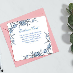Carte D'accompagnement Elegant Blue bridal douche ou baby shower registre