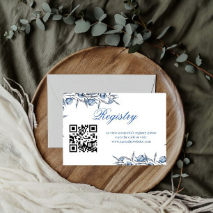 Carte D'accompagnement Elegant Blue bridal douche ou baby shower registre