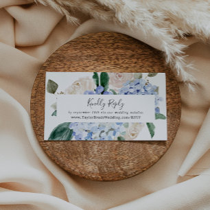 Carte D'accompagnement Elégant Blue Hydrangea White Mariage Website RSVP