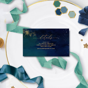 Carte D'accompagnement Elegant Blue, Site Mariage de Navy Green