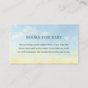 Carte D'accompagnement Elégant Blue Sky Clouds Baby showers Livres Pour B
