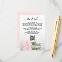 Elegant Blush Rose Détails du Mariage QR Code