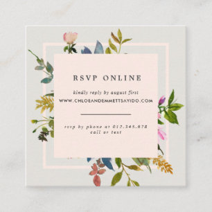 Carte D'accompagnement Elegant Blush rose Floral Mariage Website RSVP