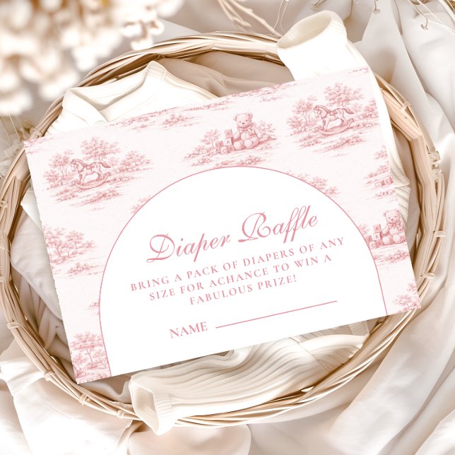 Carte D'accompagnement Elegant Blush Toile Baby Shower Diapper Raffle (Créateur téléchargé)