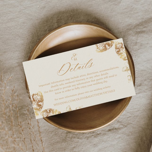 Carte D'accompagnement Elegant Boho | Mariage d'automne d'or (Créateur téléchargé)