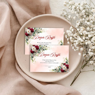 Carte D'accompagnement Élégant boho pivoines bordeaux couche-culotte cade
