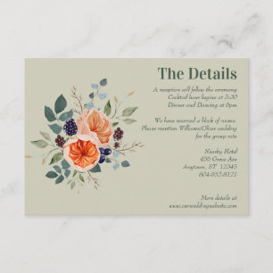 Carte D'accompagnement Elégant Boho Vintage rouge orange gris