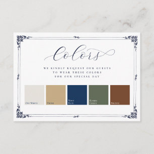 Carte D'accompagnement Élégant Bordure Vintage 5 Couleurs Tenue de Mariag